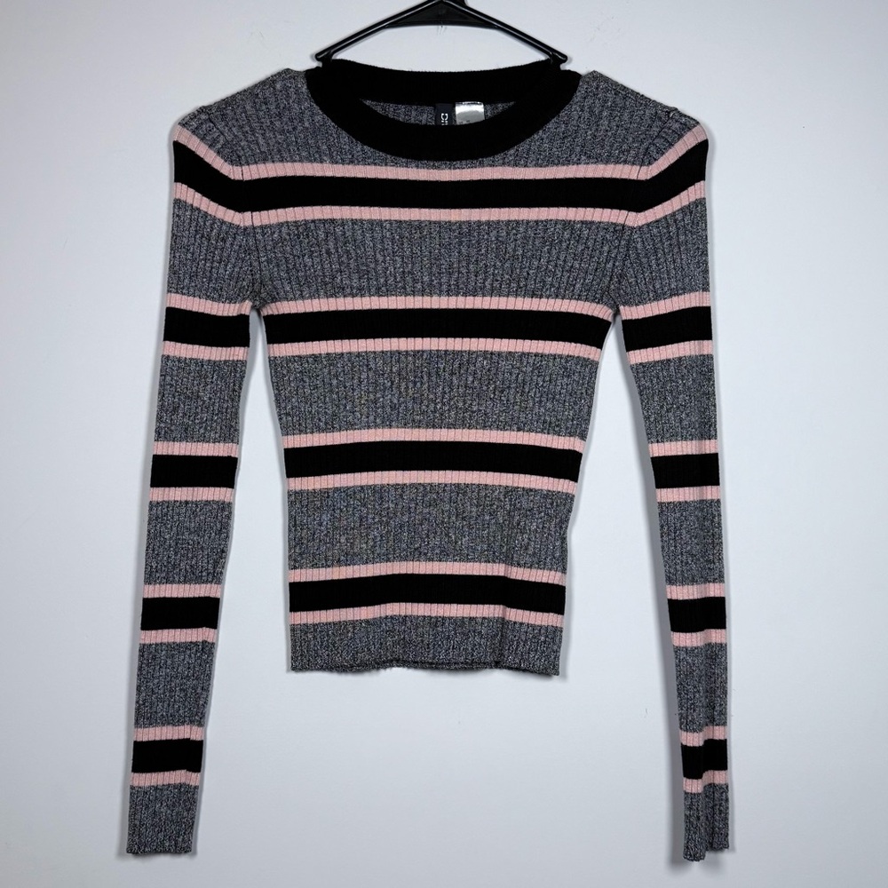 Black, Pink and Gray Knit Sweater